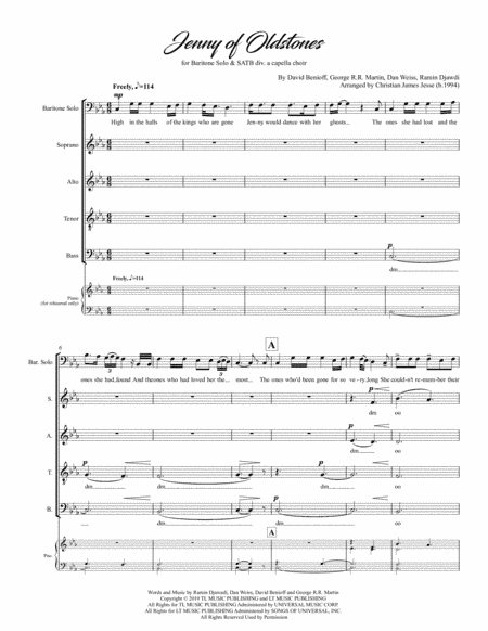 Jenny Of Oldstones (arr. Christian James Jesse)