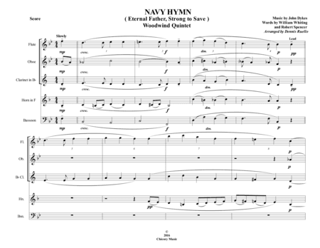 Navy Hymn (Eternal Father, Strong to Save) - Woodwind Quintet - Intermediate (arr. Dennis Ruello)