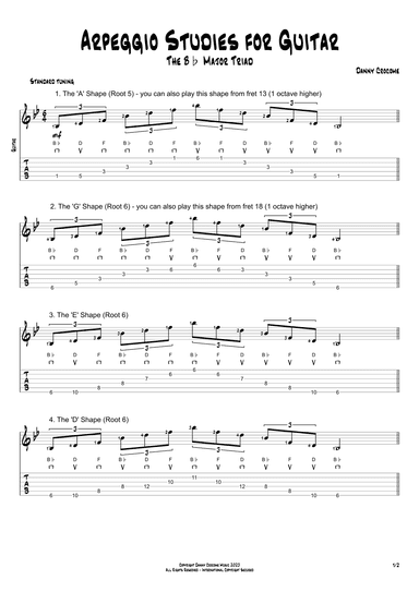 Arpeggio Studies for Guitar - The Bb Major Triad