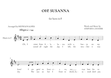 Oh! Susanna (arr. Deywson Lopes)