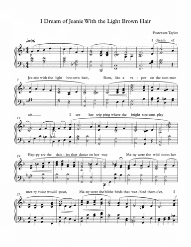 I dream of Jeanie with the light brown hair (arr. Paul Taylor)