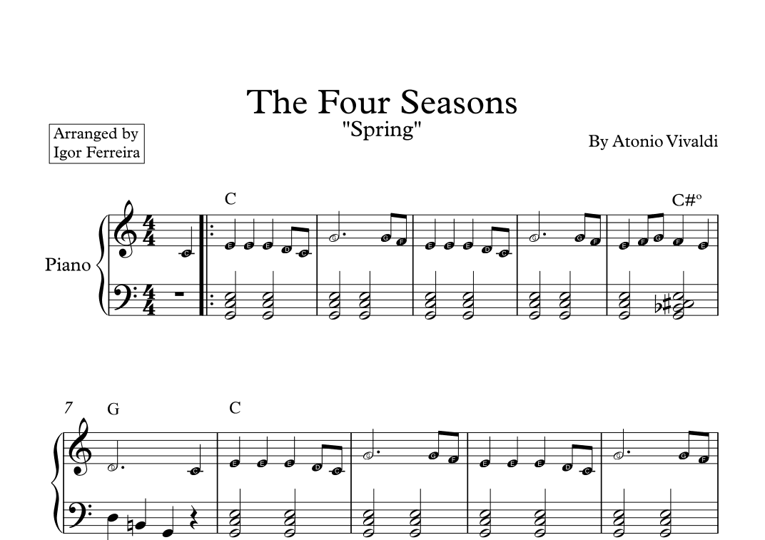 The Four Seasons - Spring - Allegro 1 (arr. Igor Ferreira)