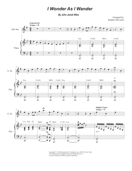 I Wonder As I Wander (arr. Stephen DeCesare)