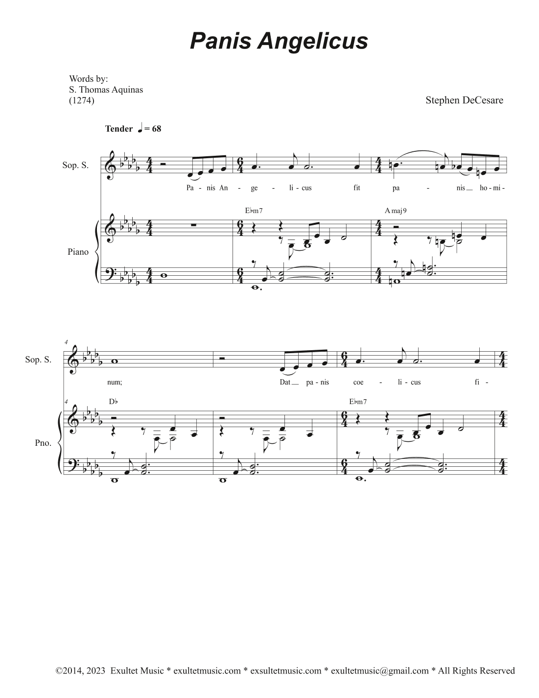 Panis Angelicus (Soprano solo with 2-part choir)