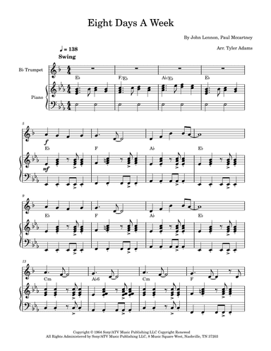 Eight Days A Week (arr. Tyler Adams)