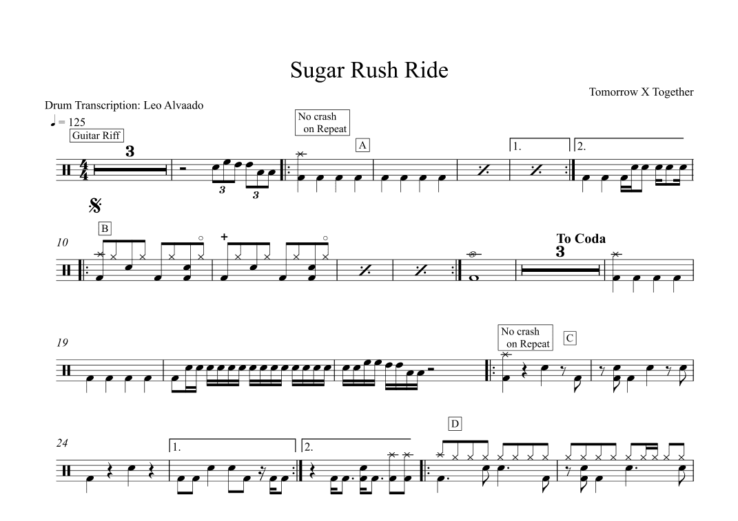 Sugar Rush Ride (arr. Drum Transcription: Leo Alvarado)