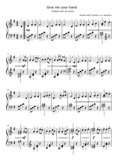 Give me your hand (Tabhair dom do Lámh) Harp (arr. Harpoline)