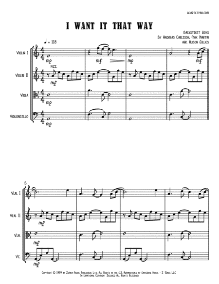 I Want It That Way (arr. Alison Gillies)