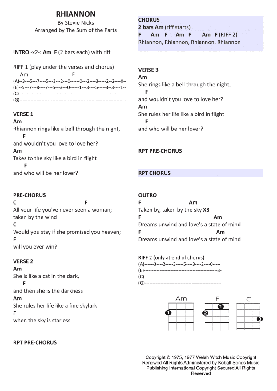 Rhiannon (arr. The Sum of the Parts)