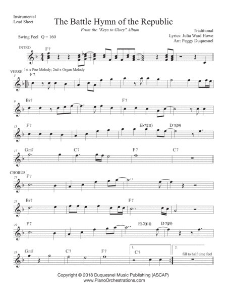 The Battle Hymn of the Republic_Instrumental (arr. Peggy Duquesnel)