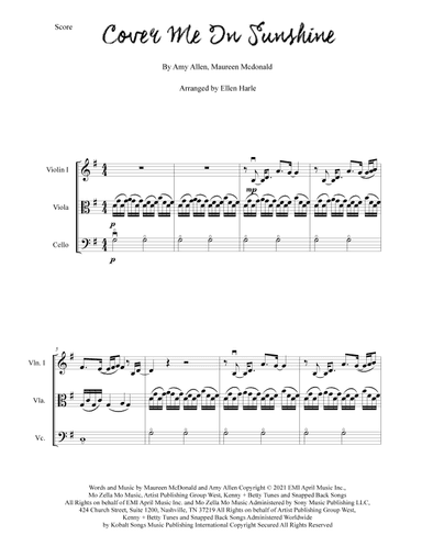 Cover Me In Sunshine (arr. Ellen Harle)