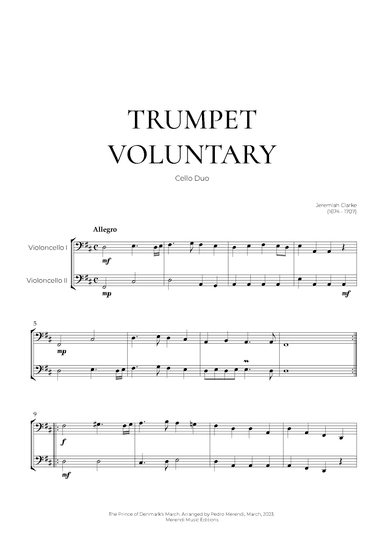 Trumpet Voluntary (Cello Duo) - Jeremiah Clarke (arr. Pedro Merendi)