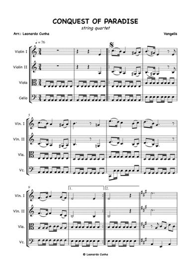 Conquest Of Paradise (arr. Leonardo Cunha)
