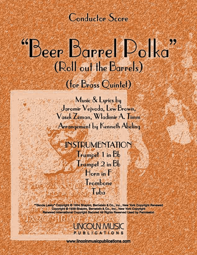 Beer Barrel Polka (roll Out The Barrel) (arr. Kenneth Abeling)
