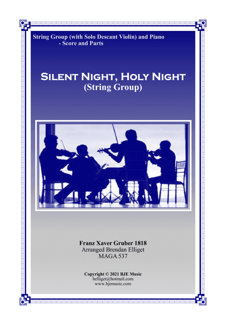 Silent Night, Holy Night - String Group (With Solo Descant Violin) and Piano Score and Parts PDF (arr. Brendan Elliget MAGA 537)
