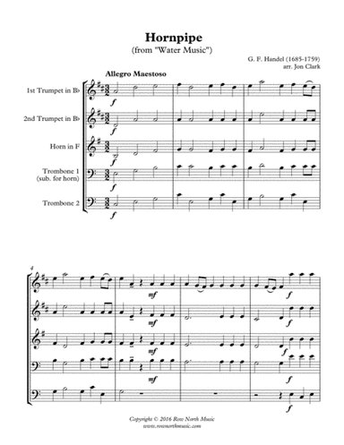 Hornpipe (from Water Music) - G.F. Handel (1685-1759) arr. Jon Clark (arr. Jon Clark)