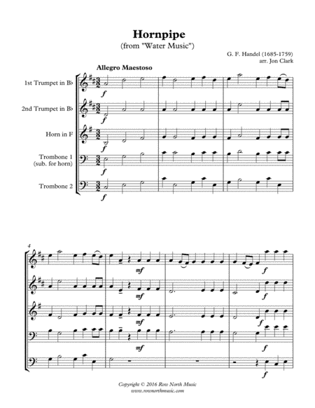 Hornpipe (from Water Music) - G.F. Handel (1685-1759) arr. Jon Clark (arr. Jon Clark)
