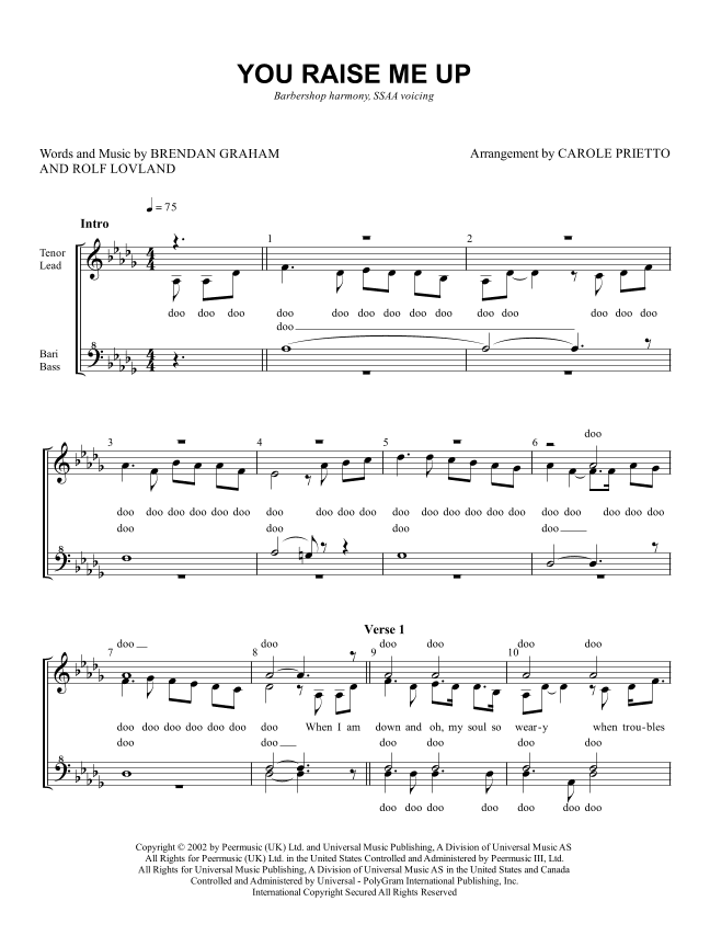You Raise Me Up (arr. CAROLE PRIETTO)