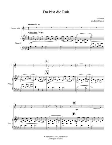 Du Bist Die Ruh (arr. Jane Frasier)