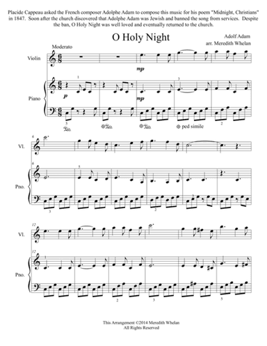 Christmas Duets for Violin & Piano:  O Holy Night (arr. Meredith Whelan)