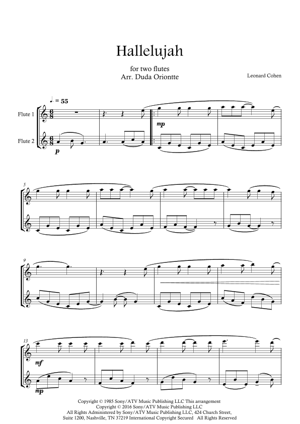 Hallelujah (arr. Duda Oriontte)