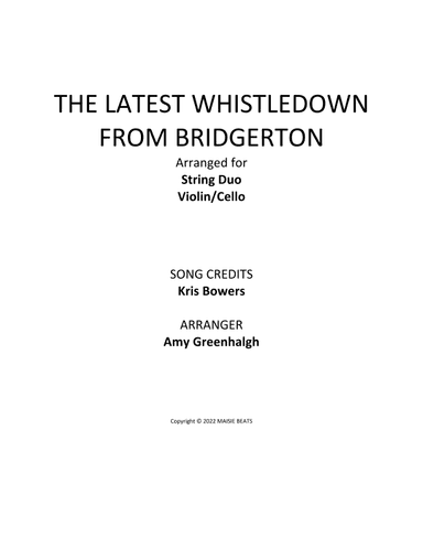 The Latest Whistledown (arr. Amy Greenhalgh)