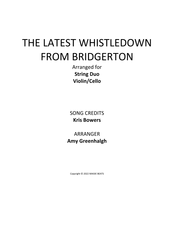 The Latest Whistledown (arr. Amy Greenhalgh)