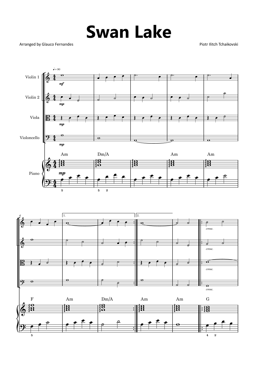 Swan Lake (arr. Glauco Fernandes)