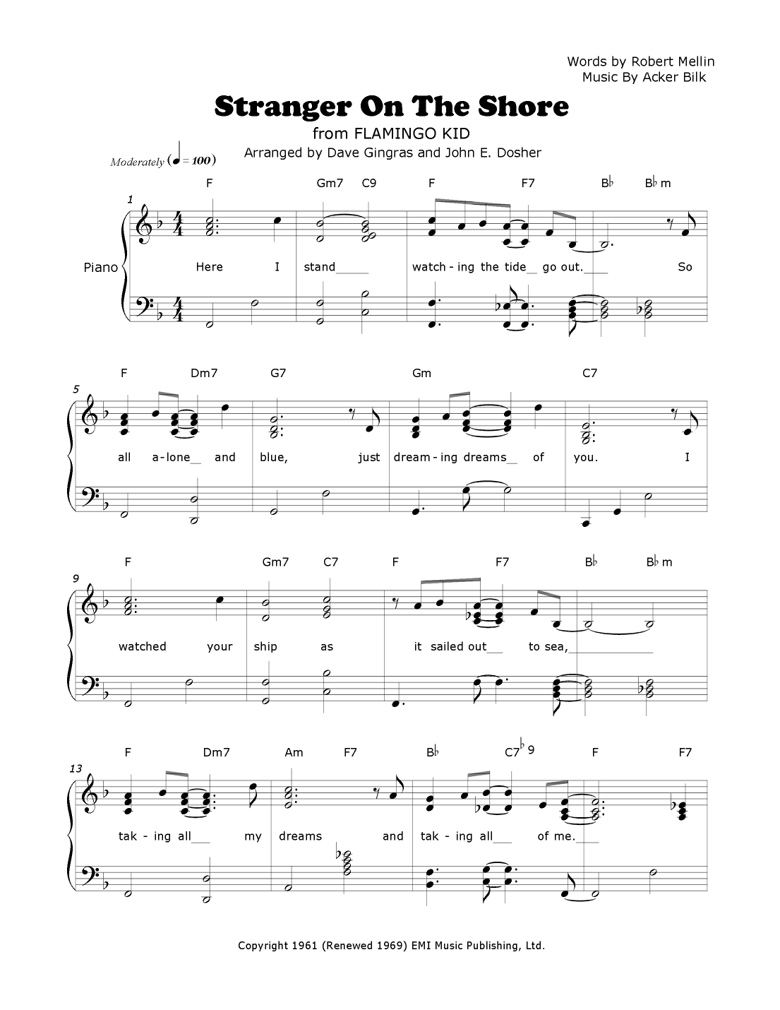 Stranger On The Shore (arr. Dave Gingras and John E. Dosher)