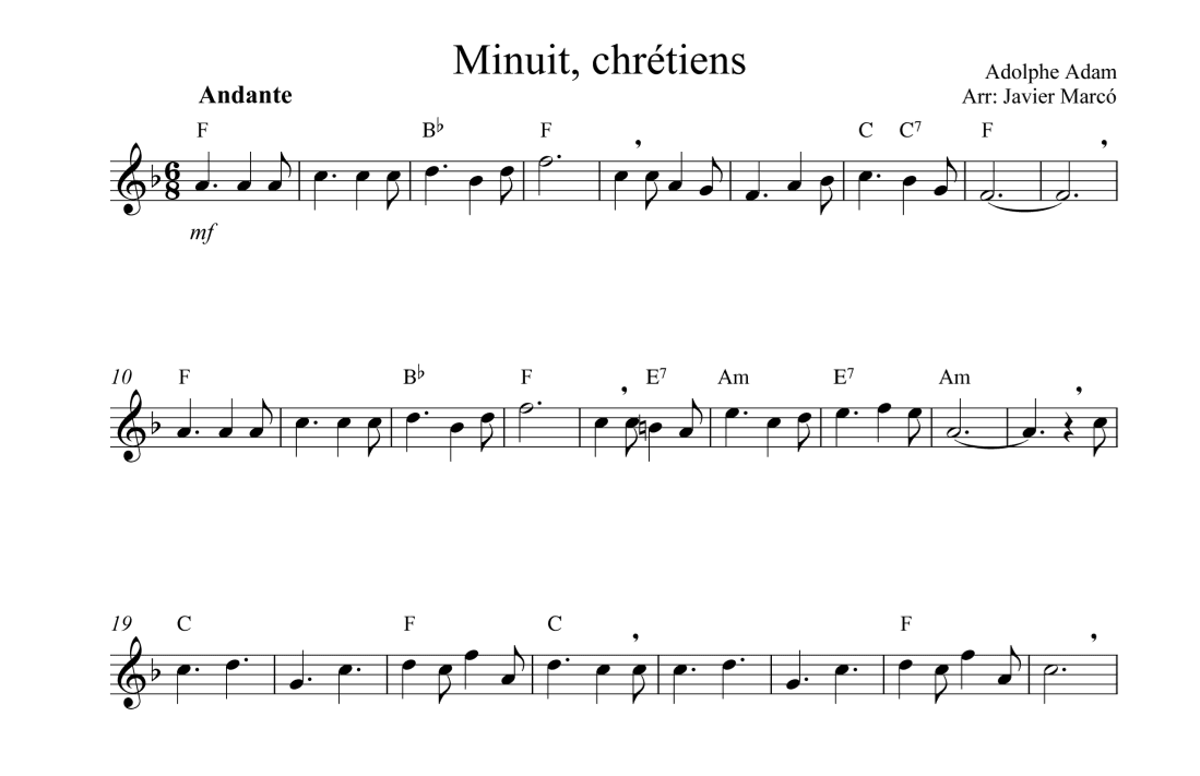 Christmas Carols for Alto Recorder: Minuit, chrétiens (arr. Javier Marcó)