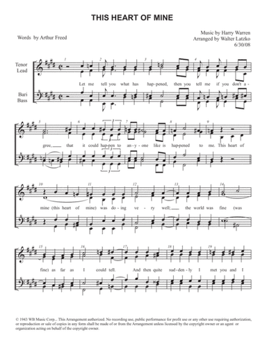 This Heart Of Mine (arr. Walter Latzko)