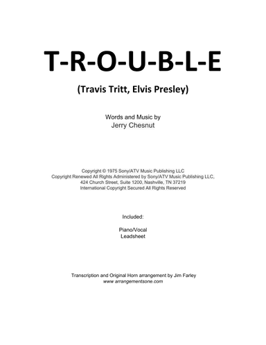 T-r-o-u-b-l-e (arr. Jim Farley - www.arrangementsone.com)