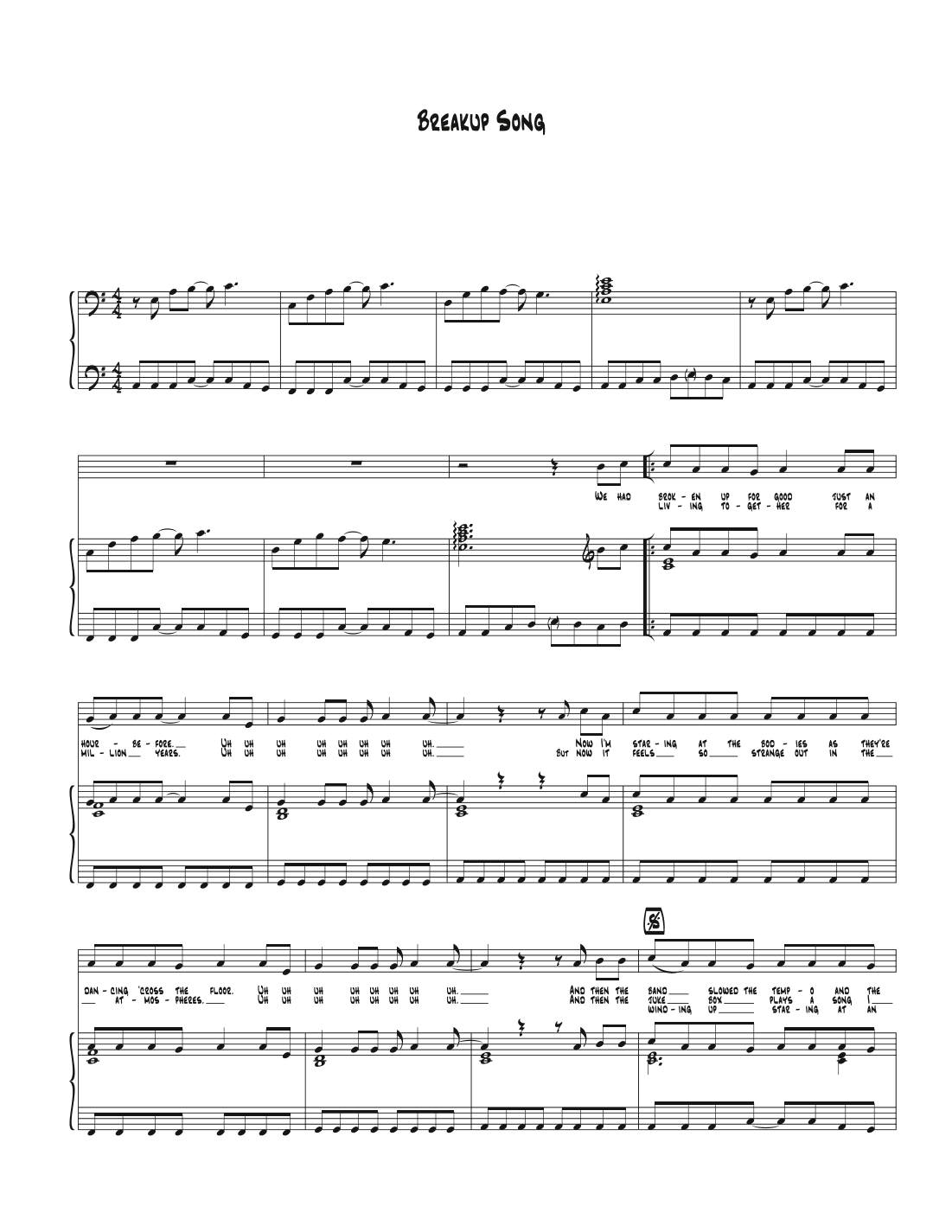 Breakup Song They Don't Write Em (arr. Biegler)