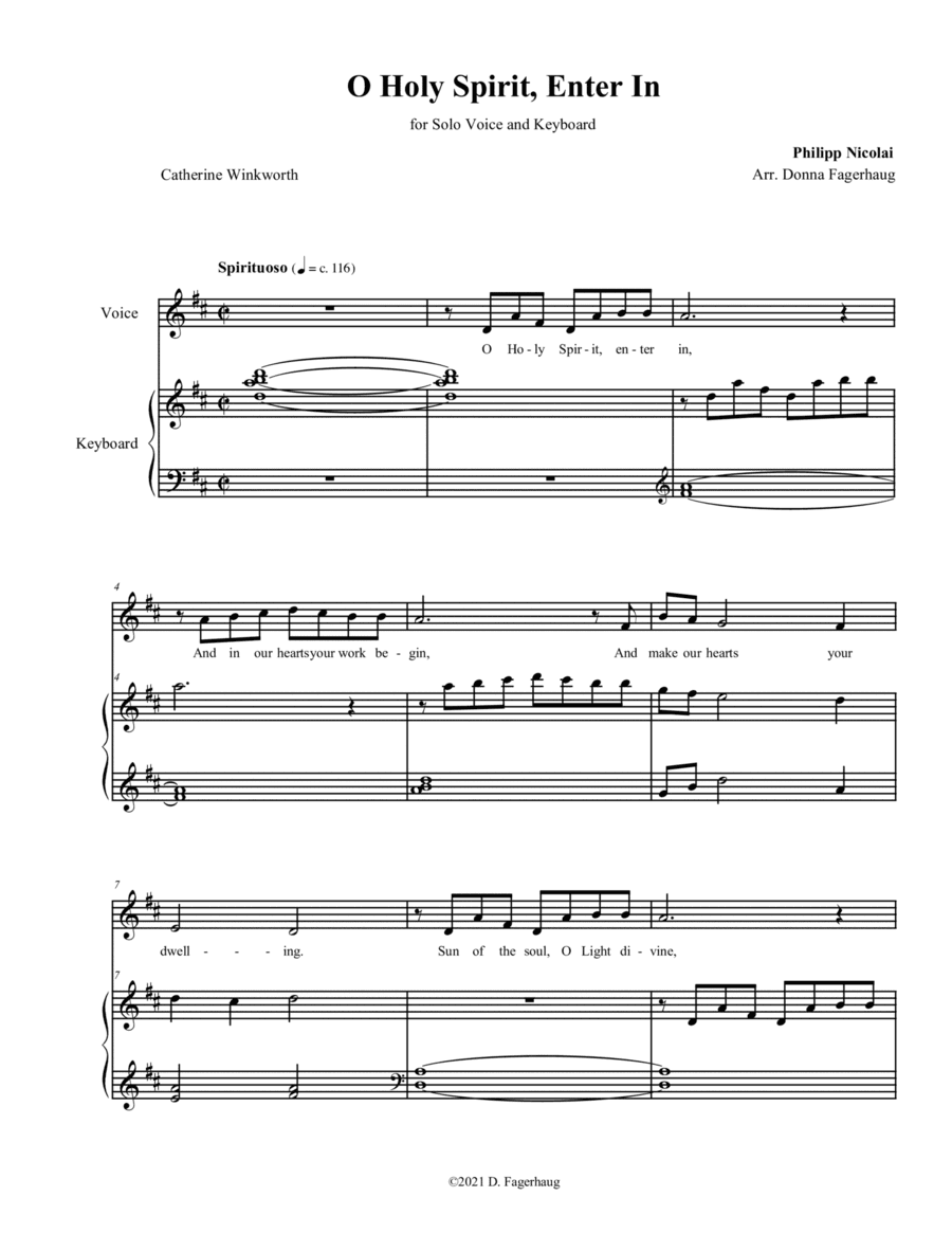 O Holy Spirit, Enter In (arr. Donna Fagerhaug)