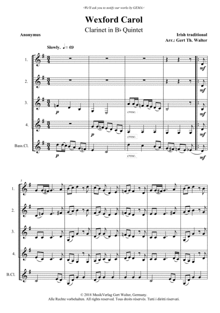 Wexford Carol (arr. Gert Th. Walter)