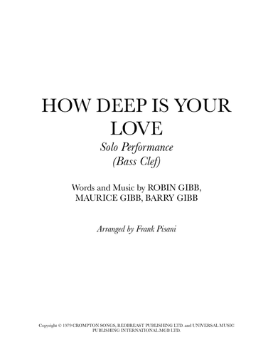 How Deep Is Your Love (arr. Frank Pisani)