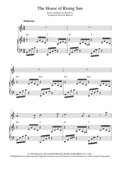 The House Of The Rising Sun (arr. Kaiserin Rebecca)