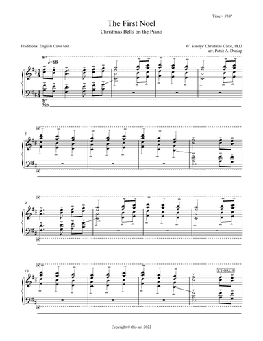 The First Noel - piano bells (arr. Pattie A. Dunlap)