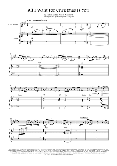 All I Want For Christmas Is You (arr. Henrique F Mangoni)