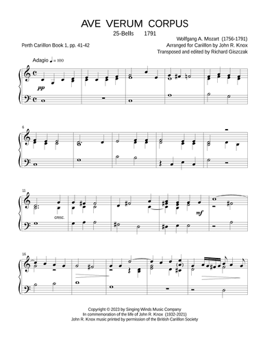 25B. AVE VERUM CORPUS (arr. John R. Knox & Richard Giszczak)
