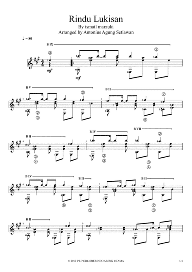 Rindu Lukisan (arr. Antonius Agung Setiawan)