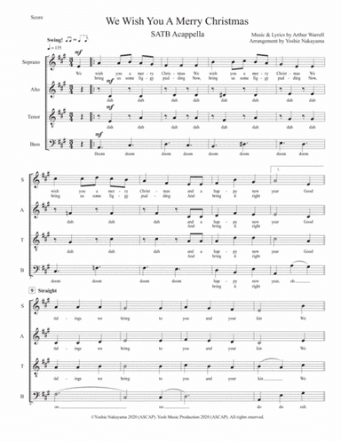 We Wish You A Merry Christmas - SATB Acappella (arr. Yoshie Nakayama)
