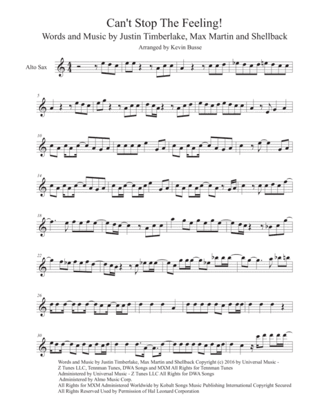 Can't Stop The Feeling  from TROLLS (arr. Kevin Busse)