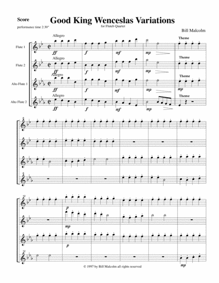 Good King Wenceslas Variations (arr. All Malcolm)