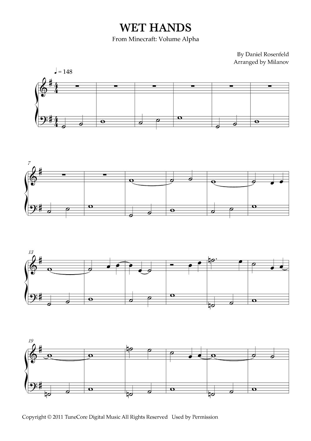Wet Hands (arr. Milanov)
