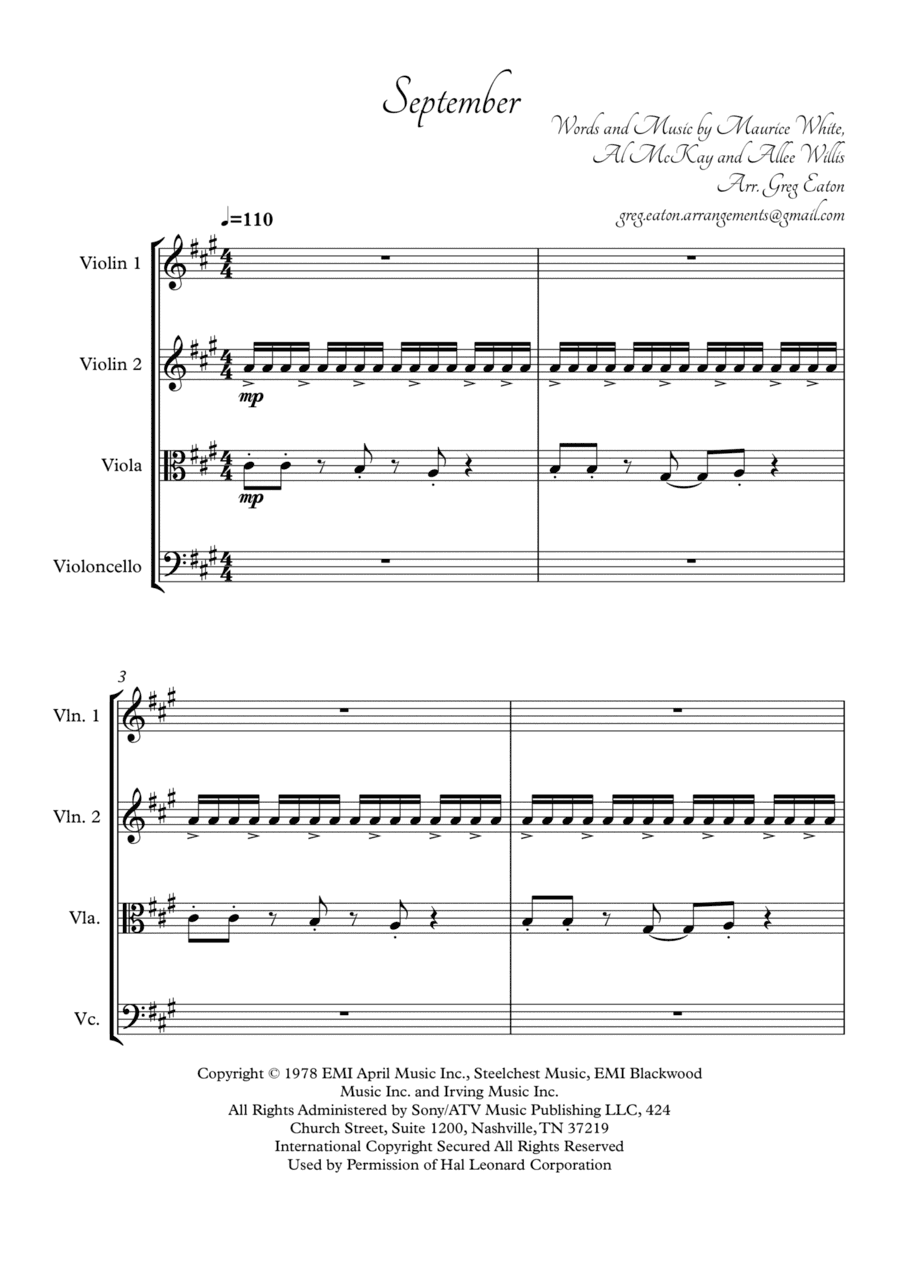September (arr. Greg Eaton)