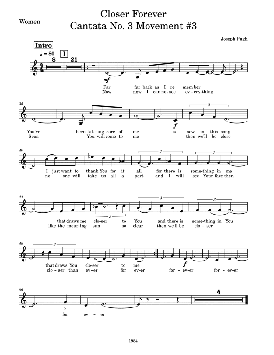 Cantata No.3 movement #3(Orchestra and Choir) Closer Forever