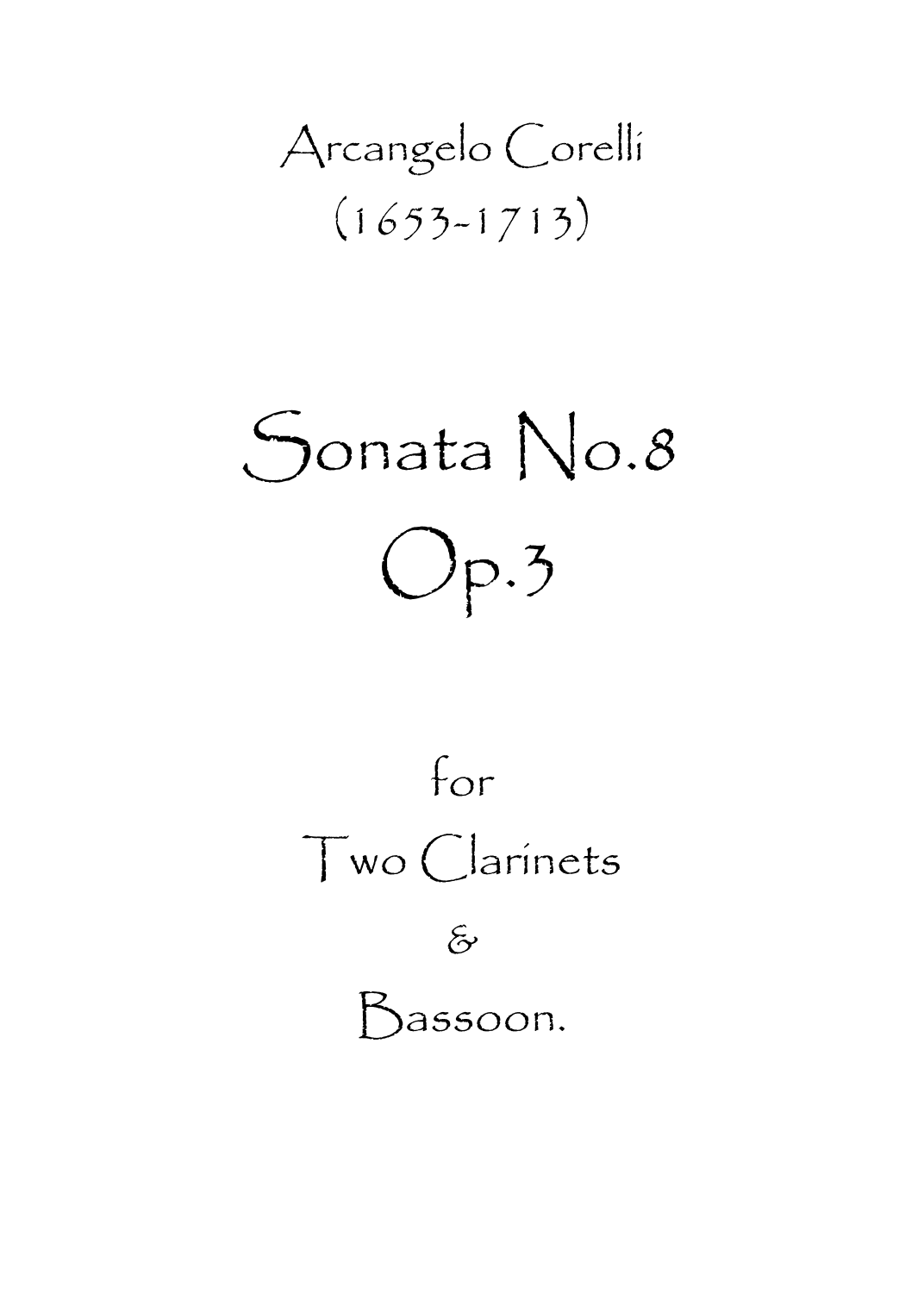 Sonata No.8 Op.3 (arr. Spence Bundy)