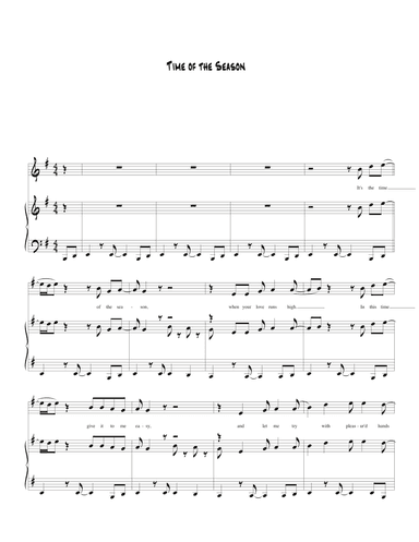 Time Of Season/what's Your Name (arr. Biegler)