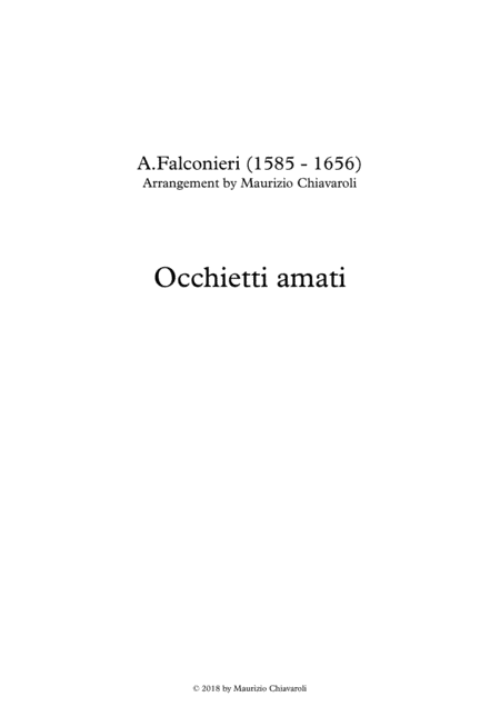 Occhietti amati (arr. Maurizio Chiavaroli)